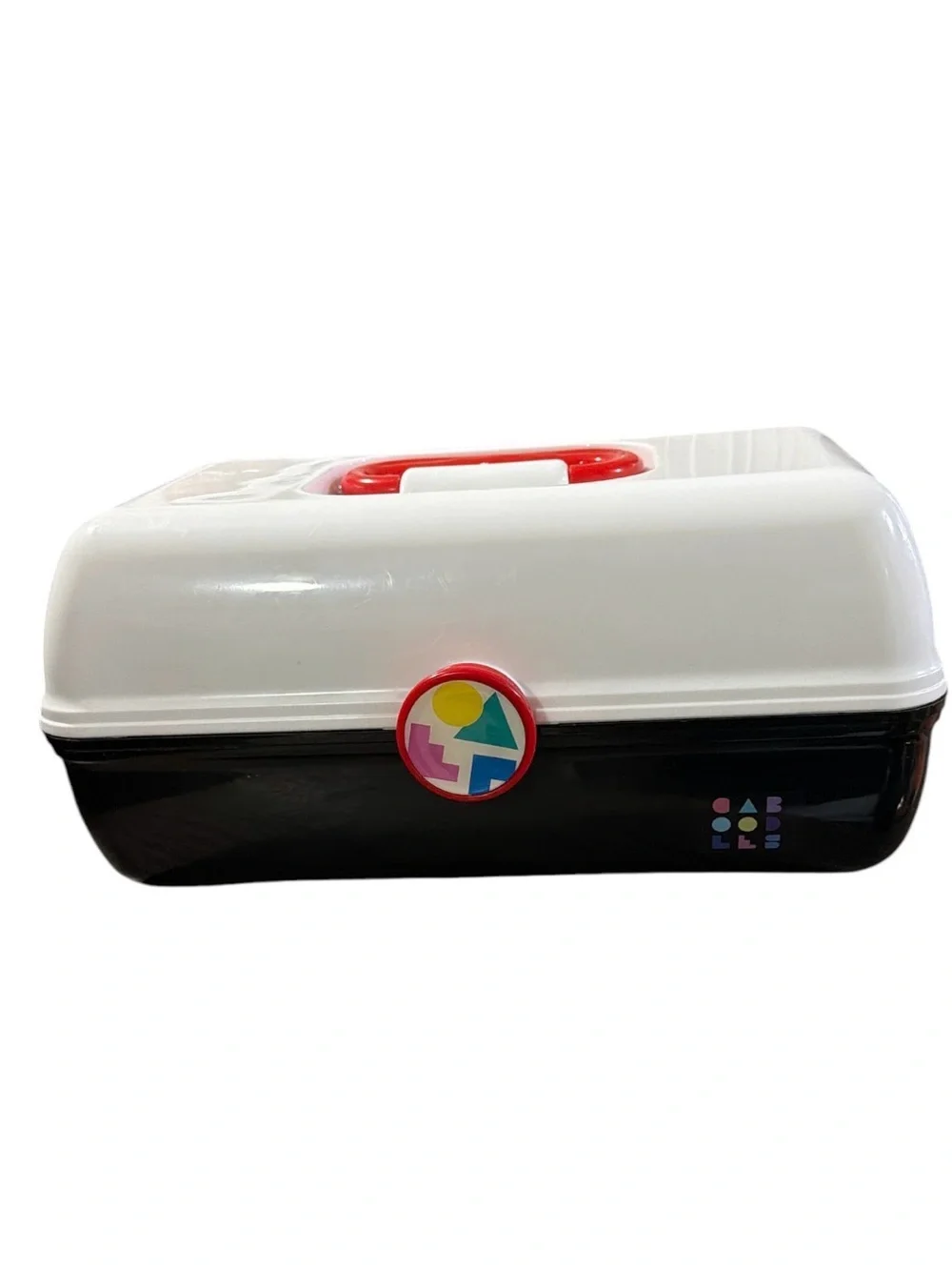 Caboodles Black & White Storage Box with Red Handle